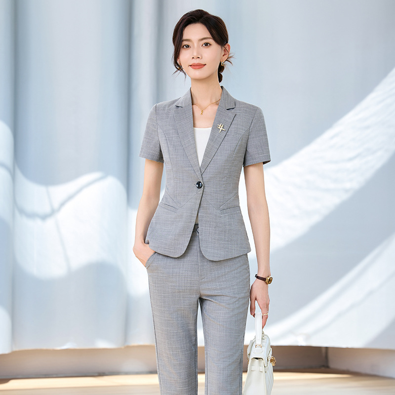 Women Formal Wear Interview - Women's short-sleeved suit set for spring