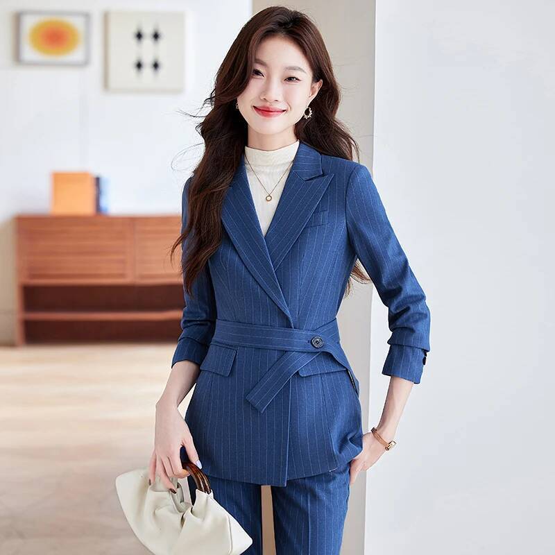 Women'S Formal Wear Pantsuits - High Quality Fabric Elegant Striped Formal