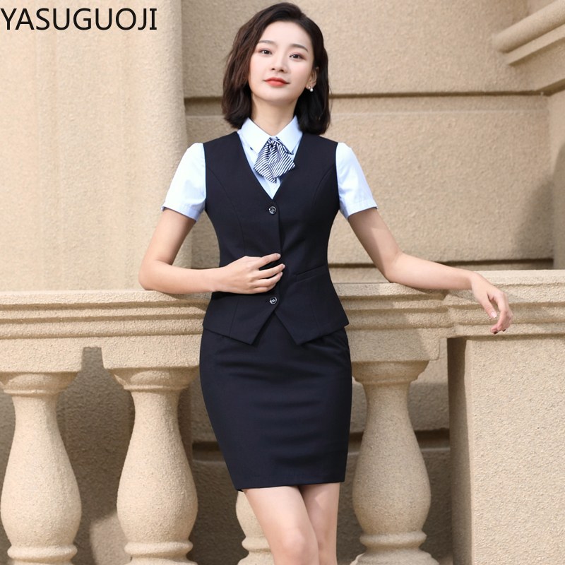 Women Formal Wear Interview - YASUGUOJI Elegant Fashion Women Vest Work