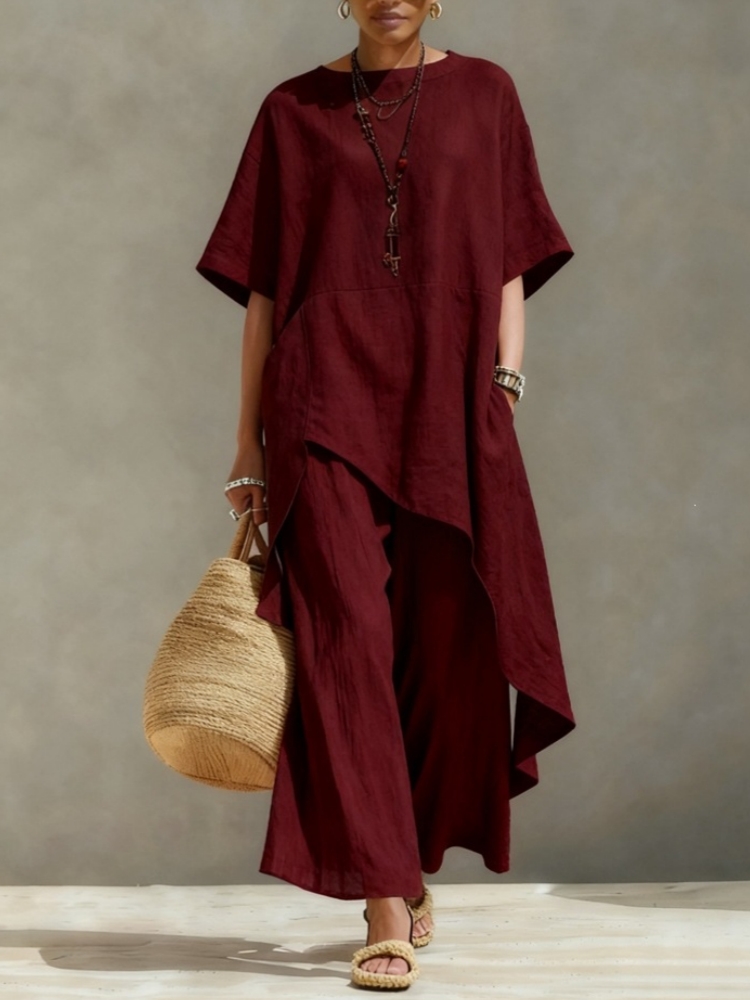 Women Cotton Linen Pant Sets 2 - Women'S Formal Wear Blouse ulasan dan harga