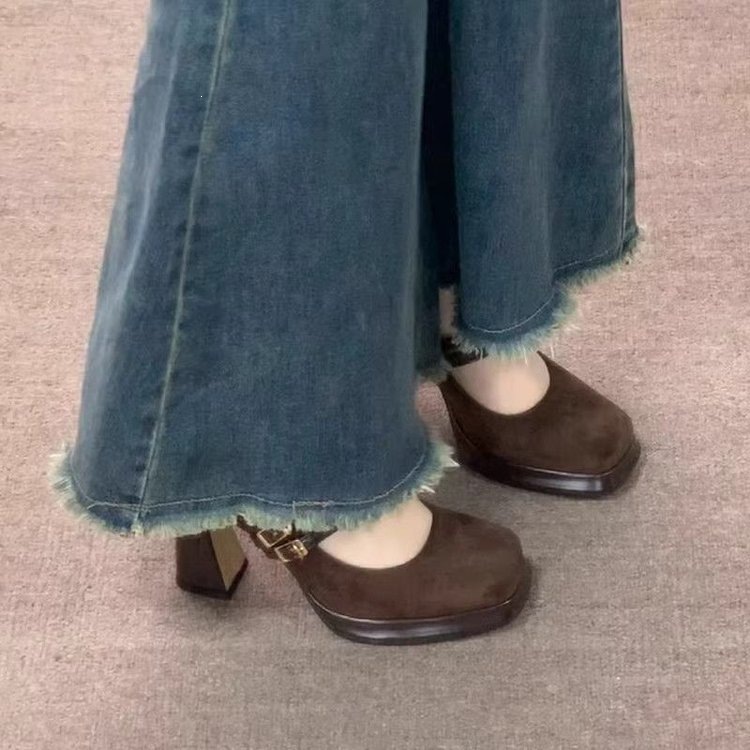 Vintage Thick High Women Mary  - Vintage Women'S Formal Wear ulasan dan harga
