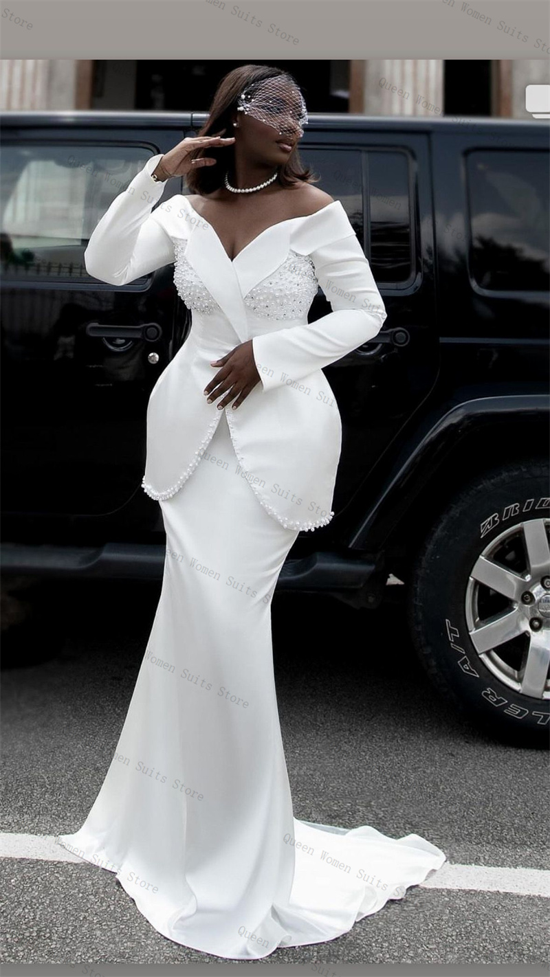 White Pearls Women Suit Skirt  - Women'S Formal Jackets To Wear With Dresses ulasan dan harga