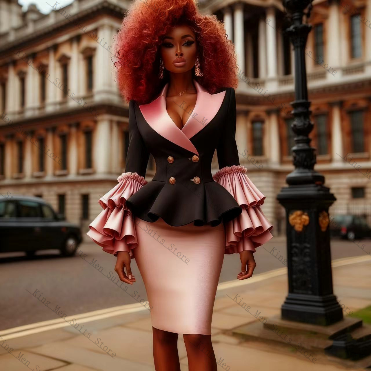 Black Pink Women Suit Set 2 Pc - Women'S Formal Jackets To Wear With Dresses ulasan dan harga