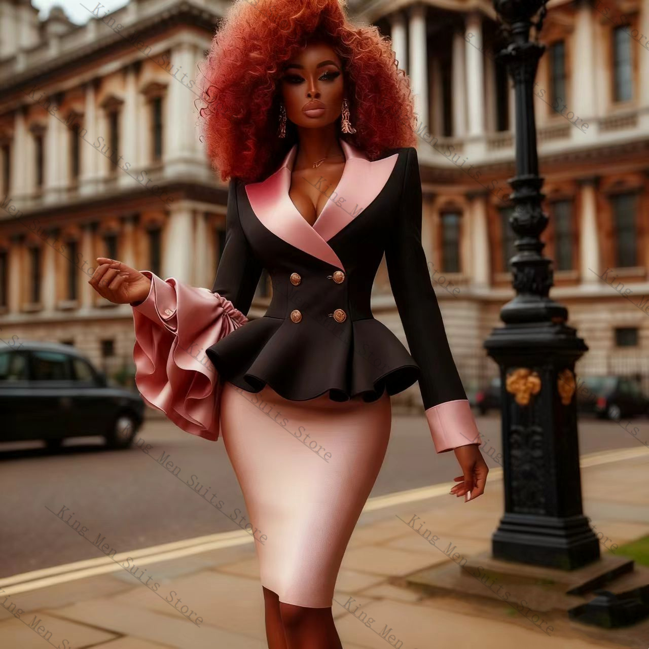 Black Pink Women Suit Set 2 Pc - Women'S Formal Jackets To Wear With Dresses ulasan dan harga