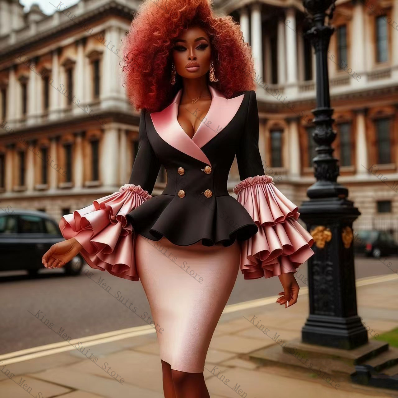 Black Pink Women Suit Set 2 Pc - Women'S Formal Jackets To Wear With Dresses ulasan dan harga
