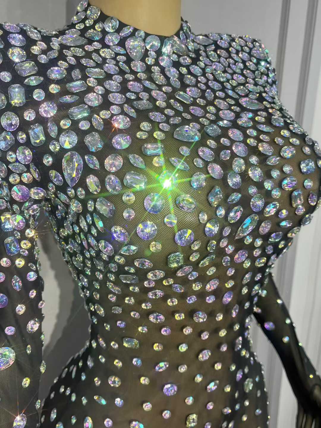 Luxury AB Rhinestone Mesh Body - Women'S Semi Formal Evening Wear ulasan dan harga