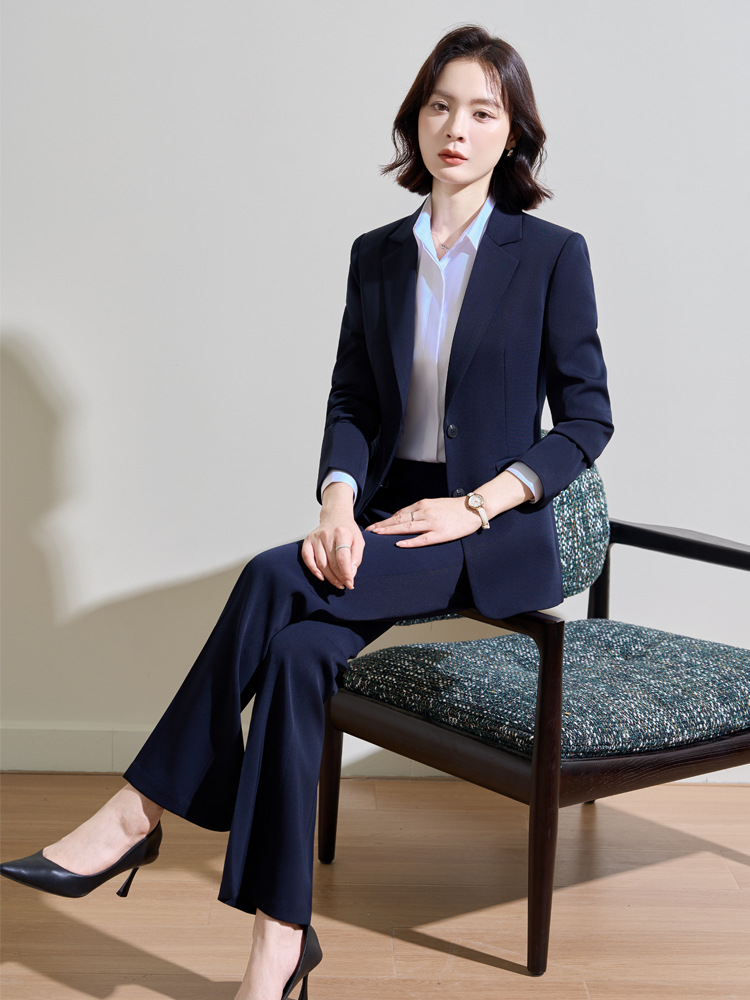 Navy blue professional suit fo - Women Formal Wear Interview ulasan dan harga