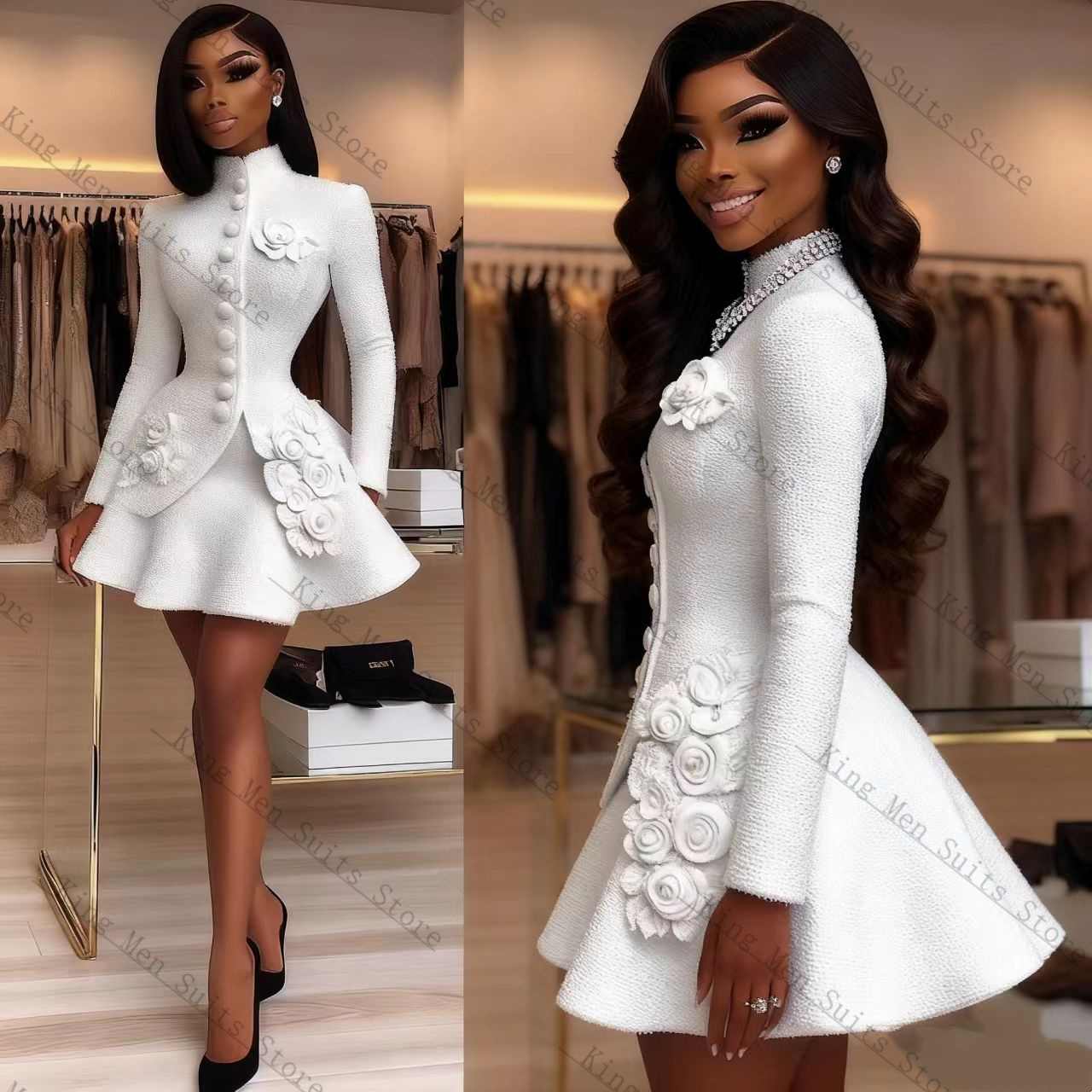 Luxury White Women Suit Set 2  - Women'S Formal Jackets To Wear With Dresses ulasan dan harga