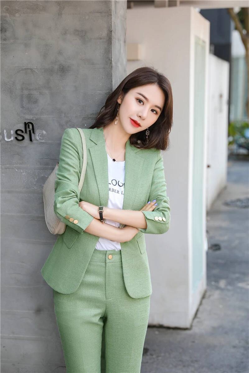 Novelty Green Uniform Designs  - Women'S Formal Wear Pantsuits ulasan dan harga