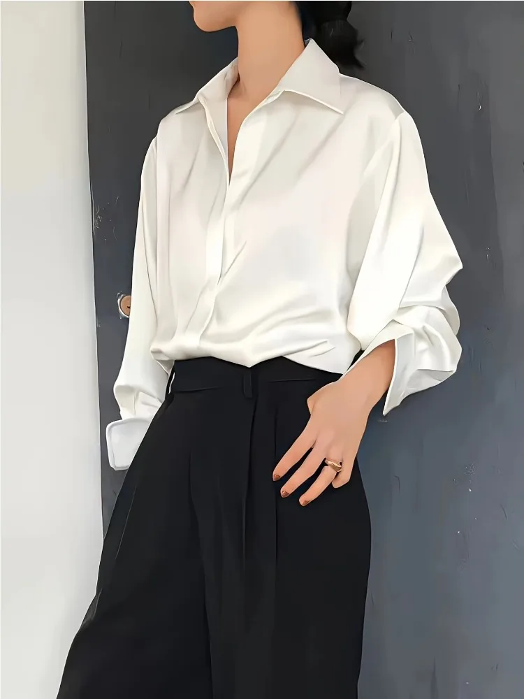 Plus Size Casual Women Silk Sh - Women'S Formal Wear Blouse ulasan dan harga