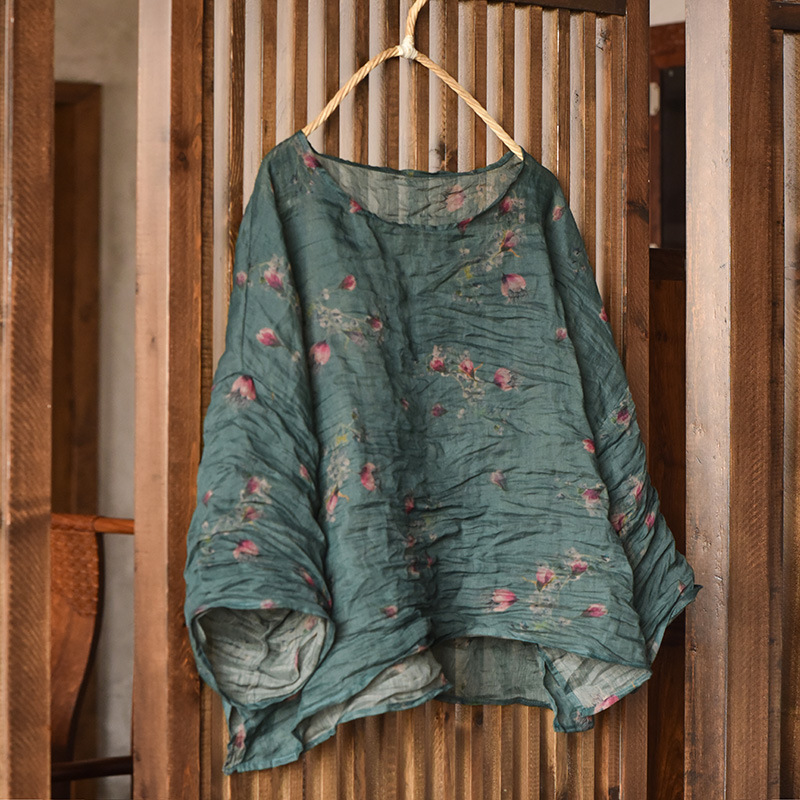 Women Oversize Vintage Ramie O - Women'S Formal Wear Blouse ulasan dan harga