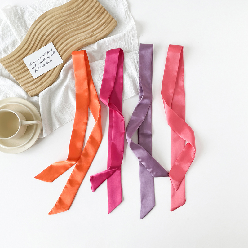 4x100cm Satin Silk Narrow Scar - Scarf Silk Neck ulasan dan harga